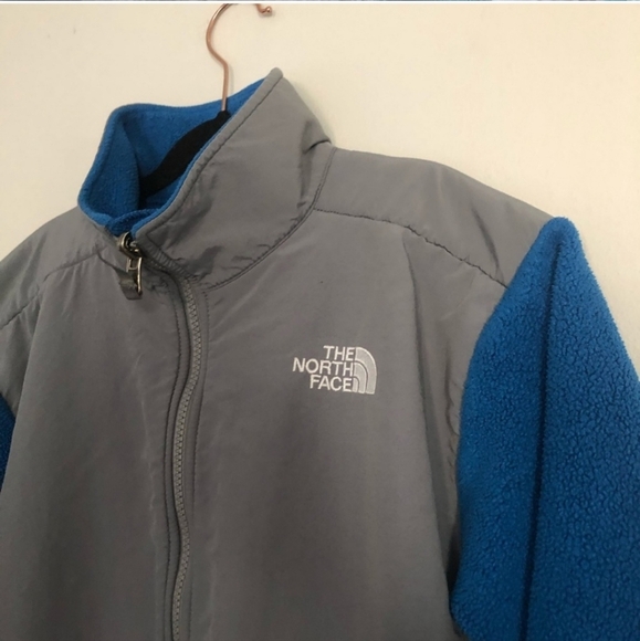 The North Face Denali Polartec Fleece Full Zip Jacket Boys Size Large Blue Gray - Picture 2 of 5